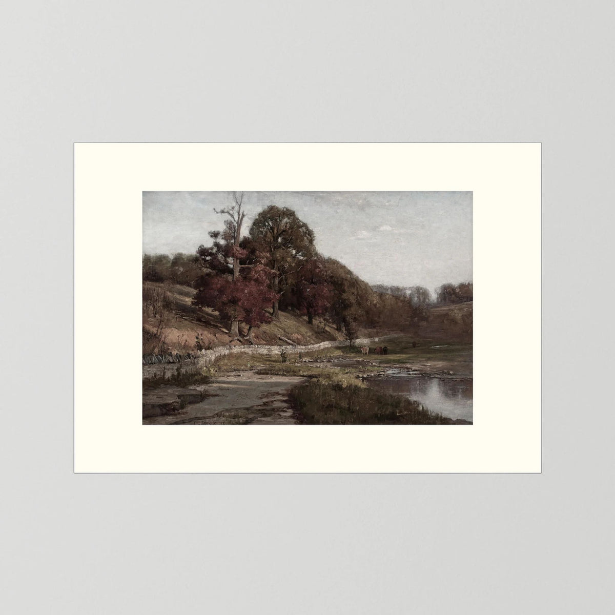 Warm Neutral Landscape Art Print | Serene Earth Tone Artwork for Modern Home No Frame Freja