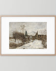 Vintage Snowy Village Art Print