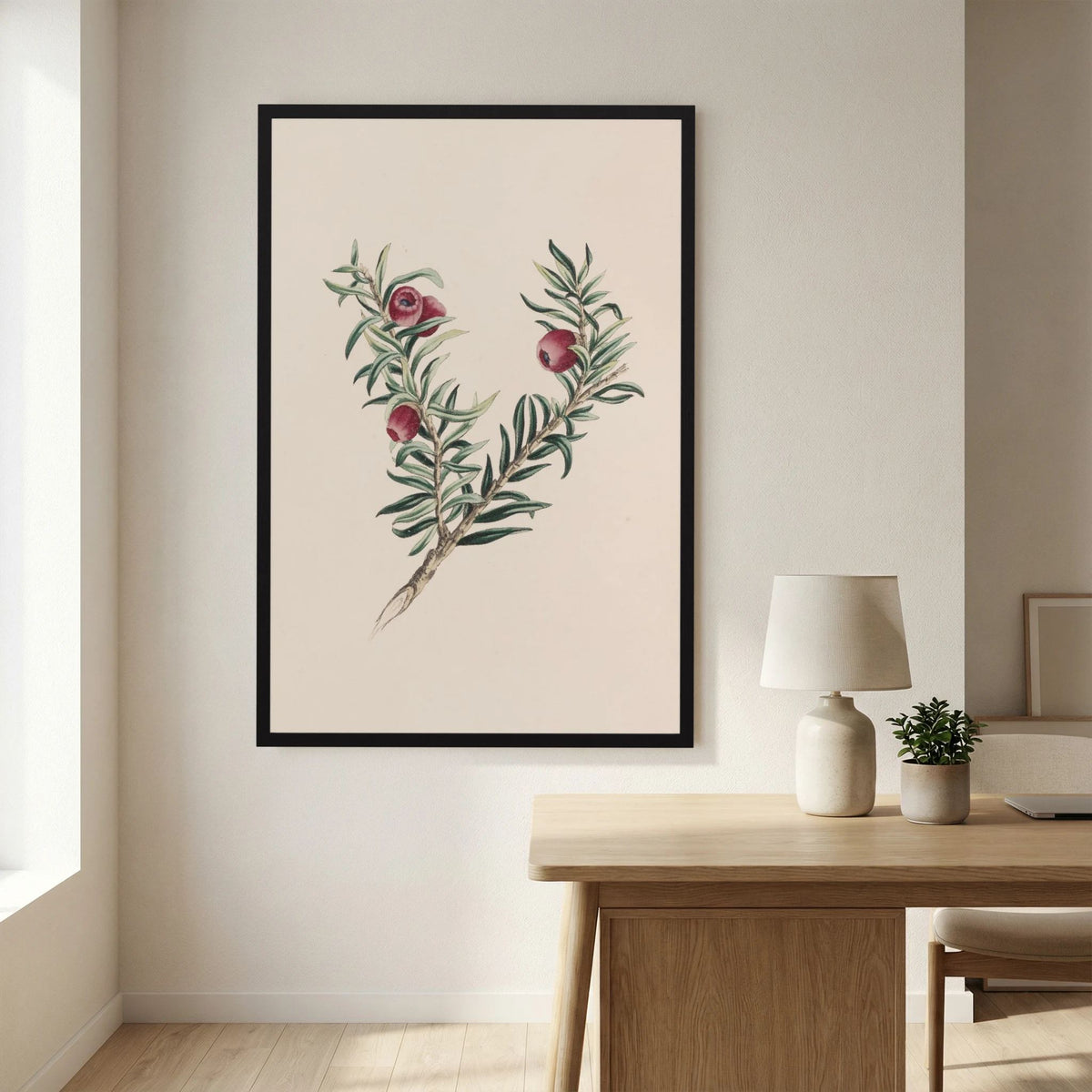 Vintage Red Berry Botanical Art Print