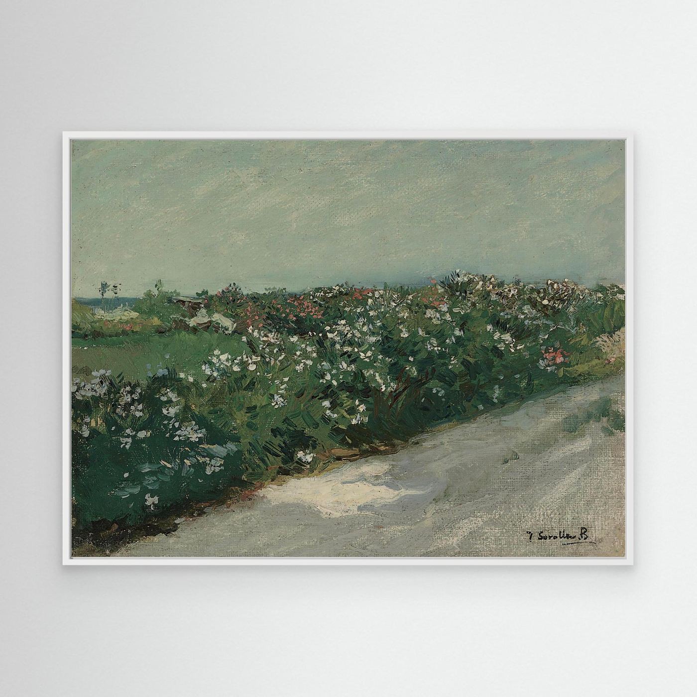 Countryside Road with Flowers | Canvas