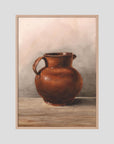 Terracotta Pot Still Life Vintage Wall Art Print Oak Nature No border