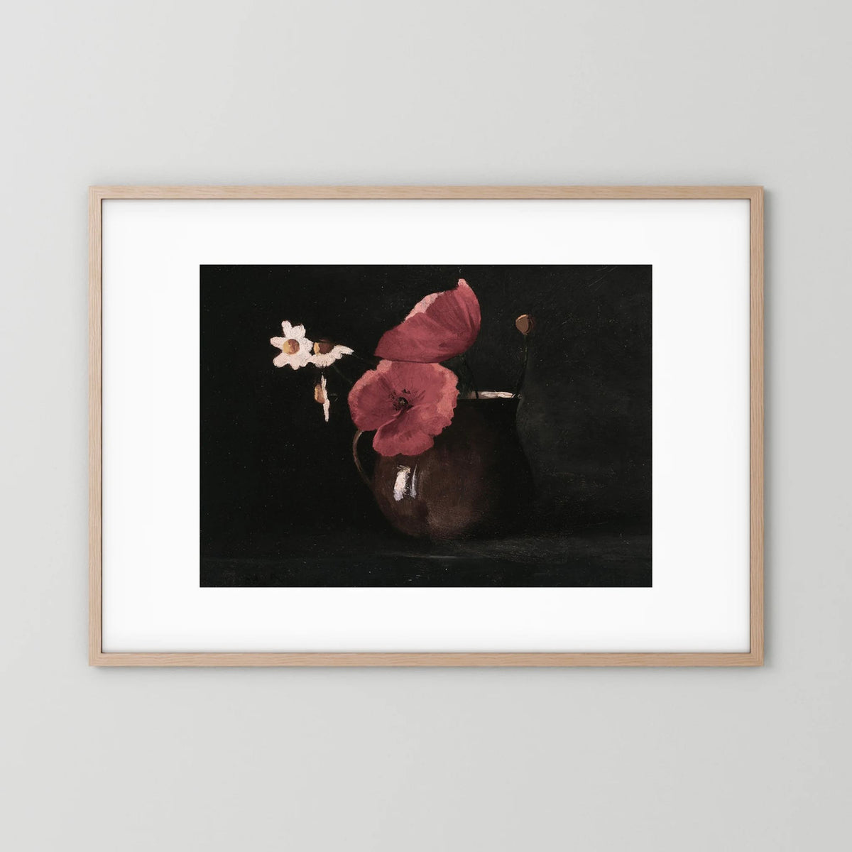 Vintage Red Poppy Still Life Art Print