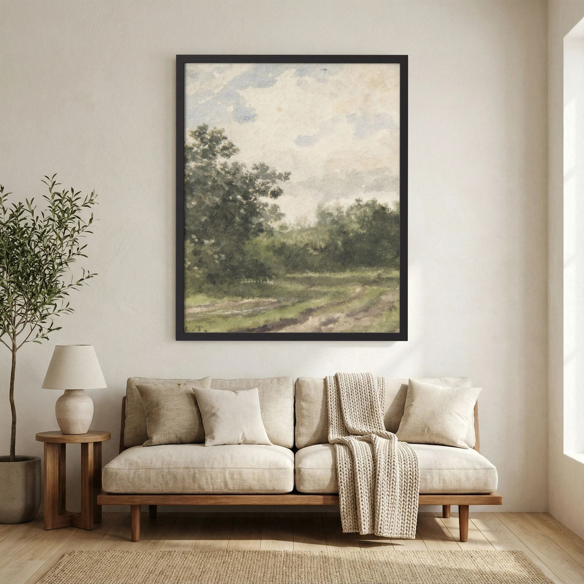 Misty Country Landscape Vintage Wall Art Print