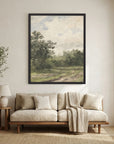 Misty Country Landscape Vintage Wall Art Print