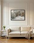 Vintage Snowy Forest Landscape Art Print
