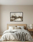 Vintage Snowy Village Art Print