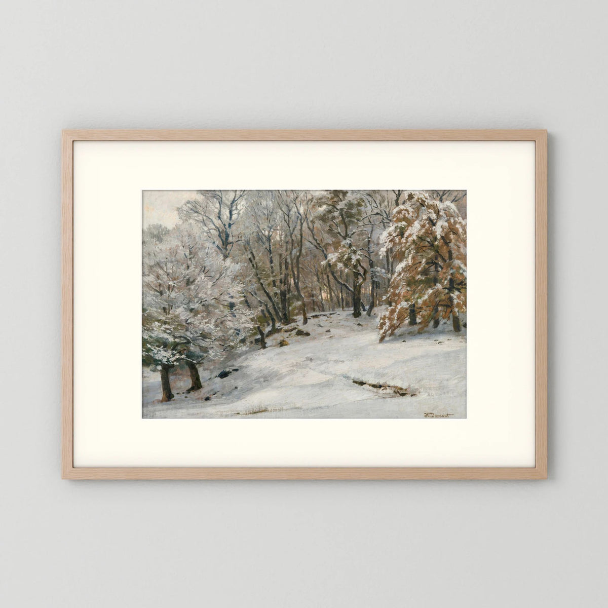 Vintage Snowy Forest Landscape Art Print