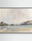 Calm Water Landscape Canvas | Coastal Wall Art for Neutral Home Decor Black
