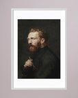 Moody Artist Portrait Vintage Wall Art Print White Wood White