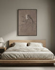 Vintage Woman Figure Sketch Canvas Wall Art | Neutral Figurative Drawing