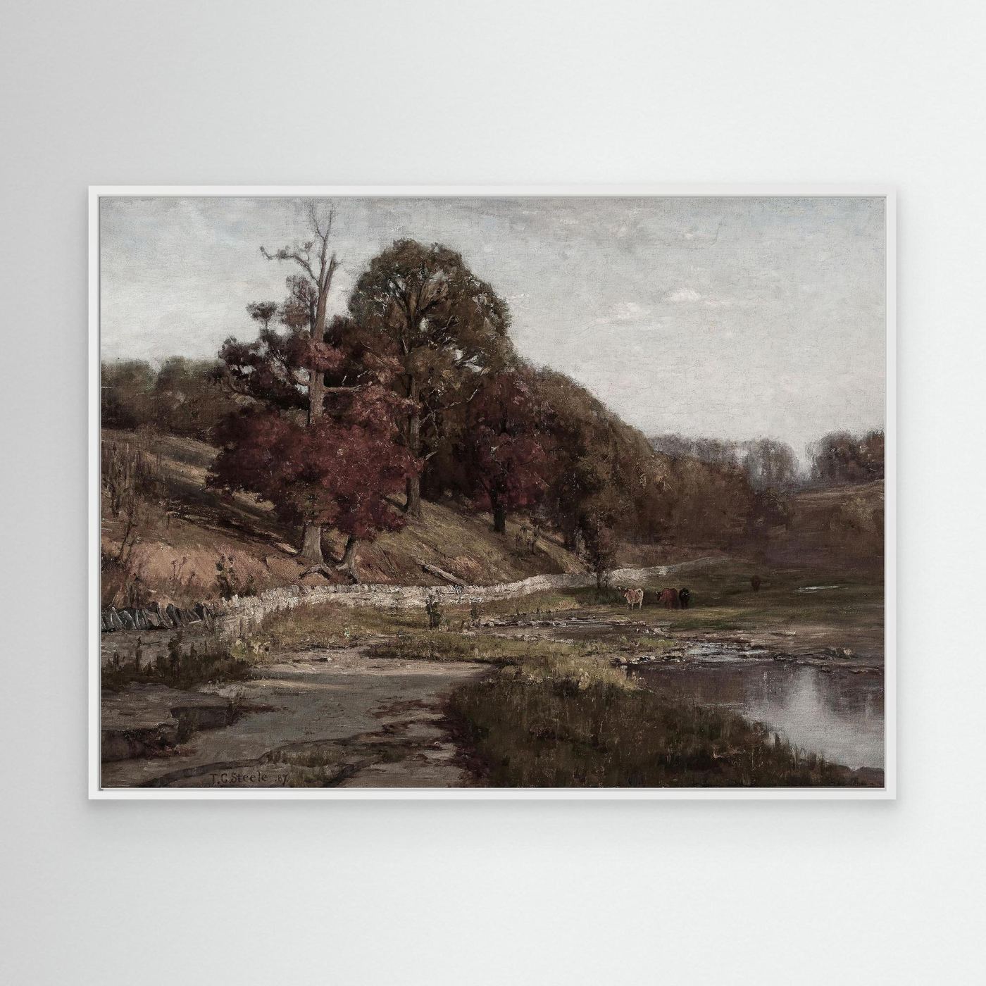 Warm Neutral Landscape Canvas Wall Art | Serene Earth Tone Artwork for Modern Home White