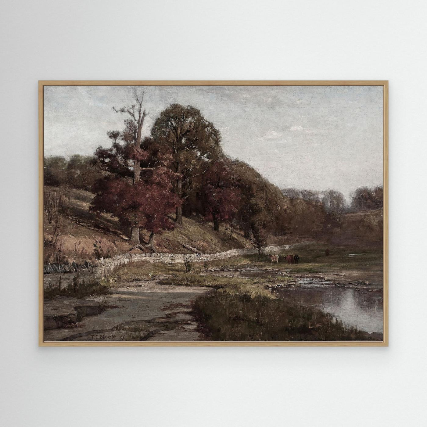 Warm Neutral Landscape Canvas Wall Art | Serene Earth Tone Artwork for Modern Home Oak