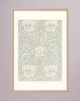 Pale Green Floral Wallpaper Pattern Vintage Wall Art Print Oak Nature Freja