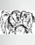Black & White Horse Sketch Canvas Wall Art | Vintage Equestrian Drawing