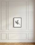 Pink Botanical Branch Study Vintage Wall Art Print