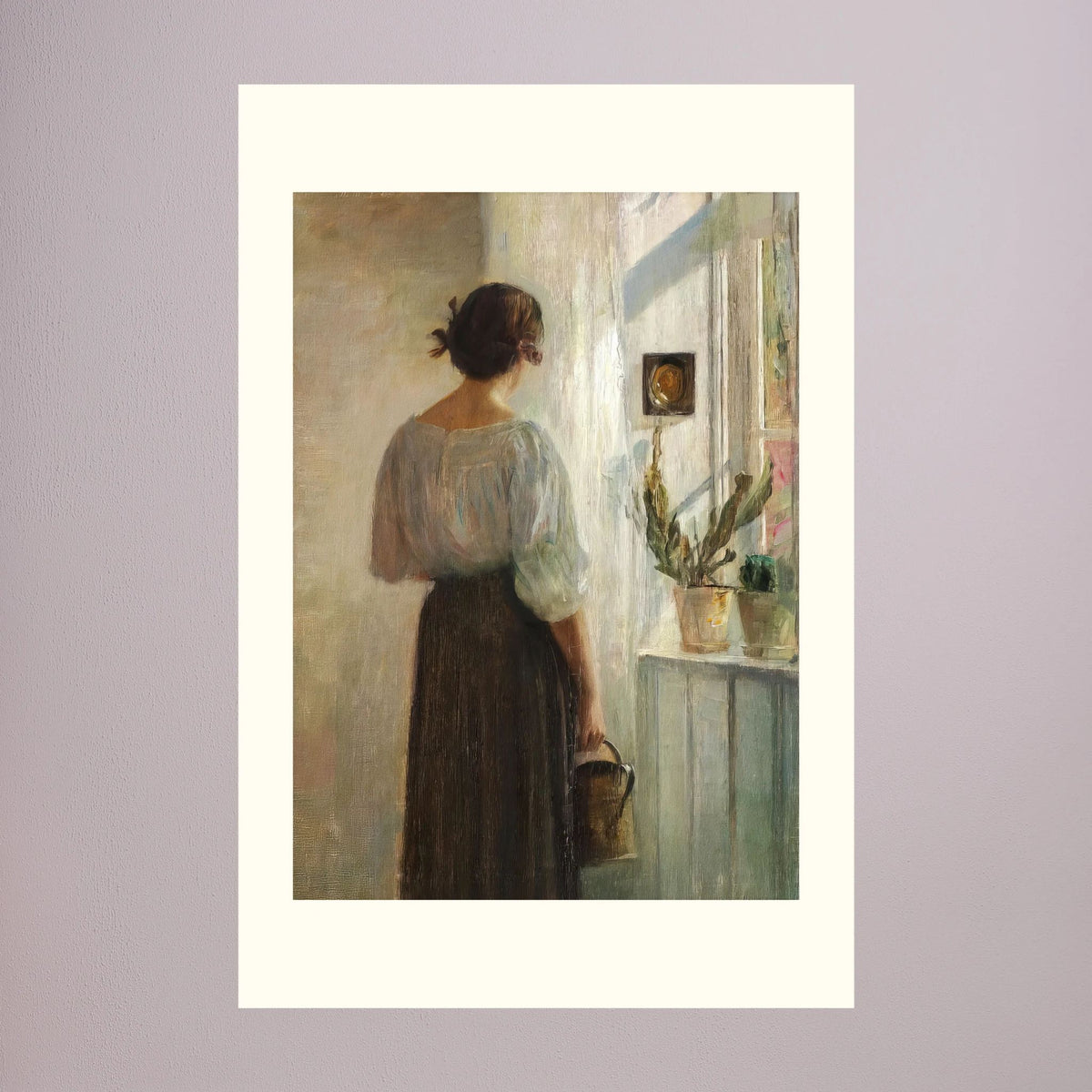 Woman at the Window Vintage Wall Art Print No Frame Freja