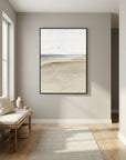Neutral Coastal Landscape Canvas Wall Art | Serene Beach & Ocean Painting