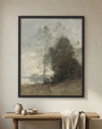 Atmospheric Tree Landscape Vintage Wall Art Print