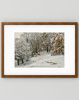 Vintage Snowy Forest Landscape Art Print