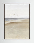 Neutral Coastal Landscape Canvas Wall Art | Serene Beach & Ocean Painting