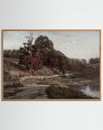 Warm Neutral Landscape Art Print | Serene Earth Tone Artwork for Modern Home Oak Nature No border