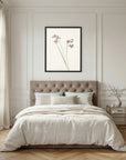 Pink Wildflower Botanical Study Vintage Wall Art Print