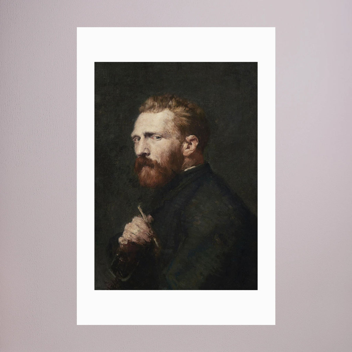 Moody Artist Portrait Vintage Wall Art Print No Frame White