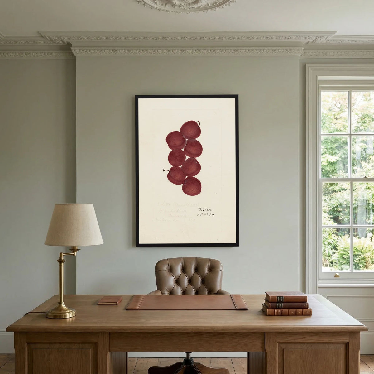 Vintage Red Plum Botanical Art Print