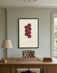 Vintage Red Plum Botanical Art Print