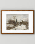 Vintage Snowy Village Art Print