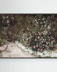 Garden Path Landscape Canvas | Soft Neutral Floral Wall Art Black