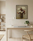 Vintage Wildflower Canvas Wall Art | Rustic Floral Still Life Painting