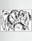 Black & White Horse Sketch Canvas Wall Art | Vintage Equestrian Drawing