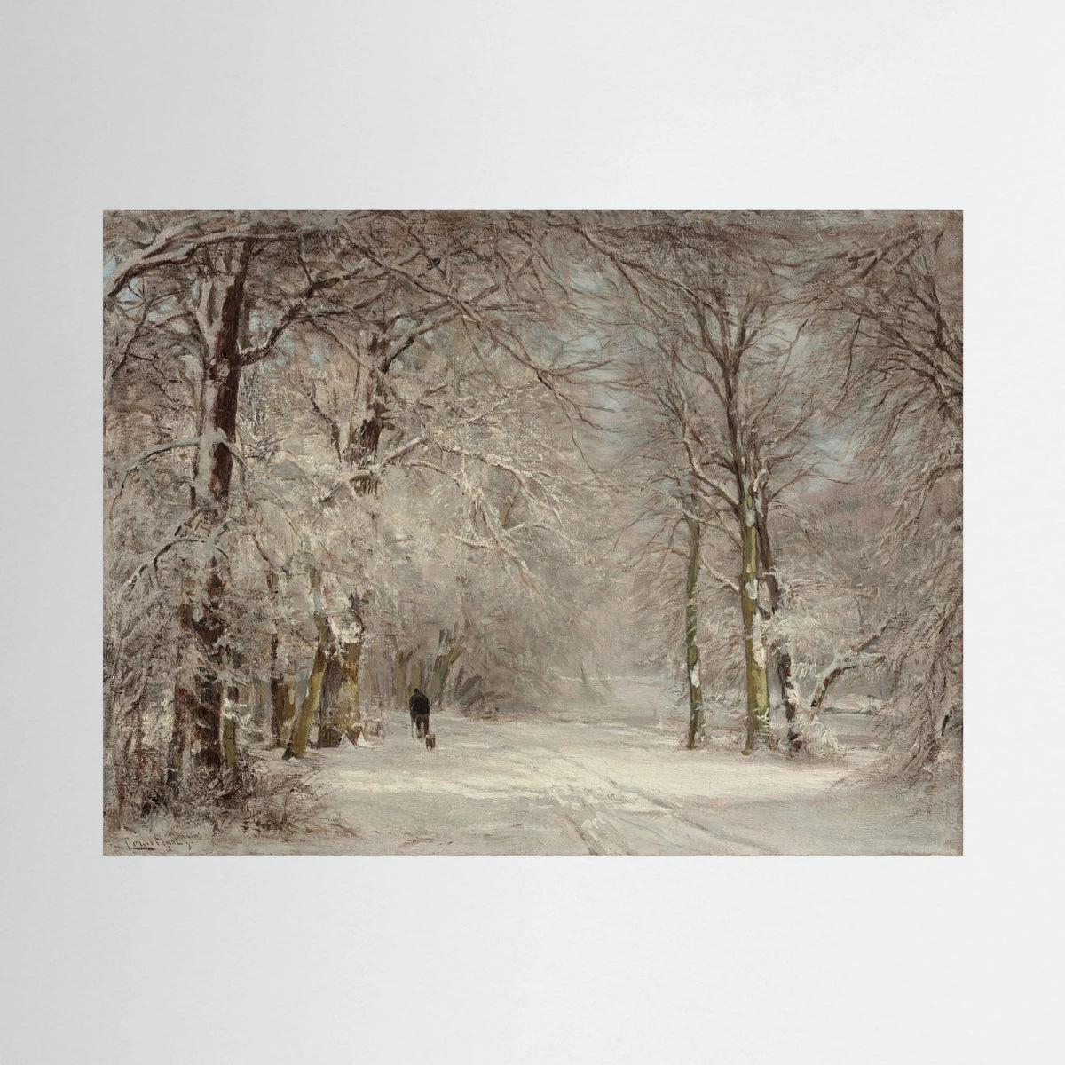 Vintage Snowy Woodland Art Print No Frame No border