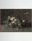 Moody Vintage Floral Canvas Wall Art | Dark Botanical Still Life Painting
