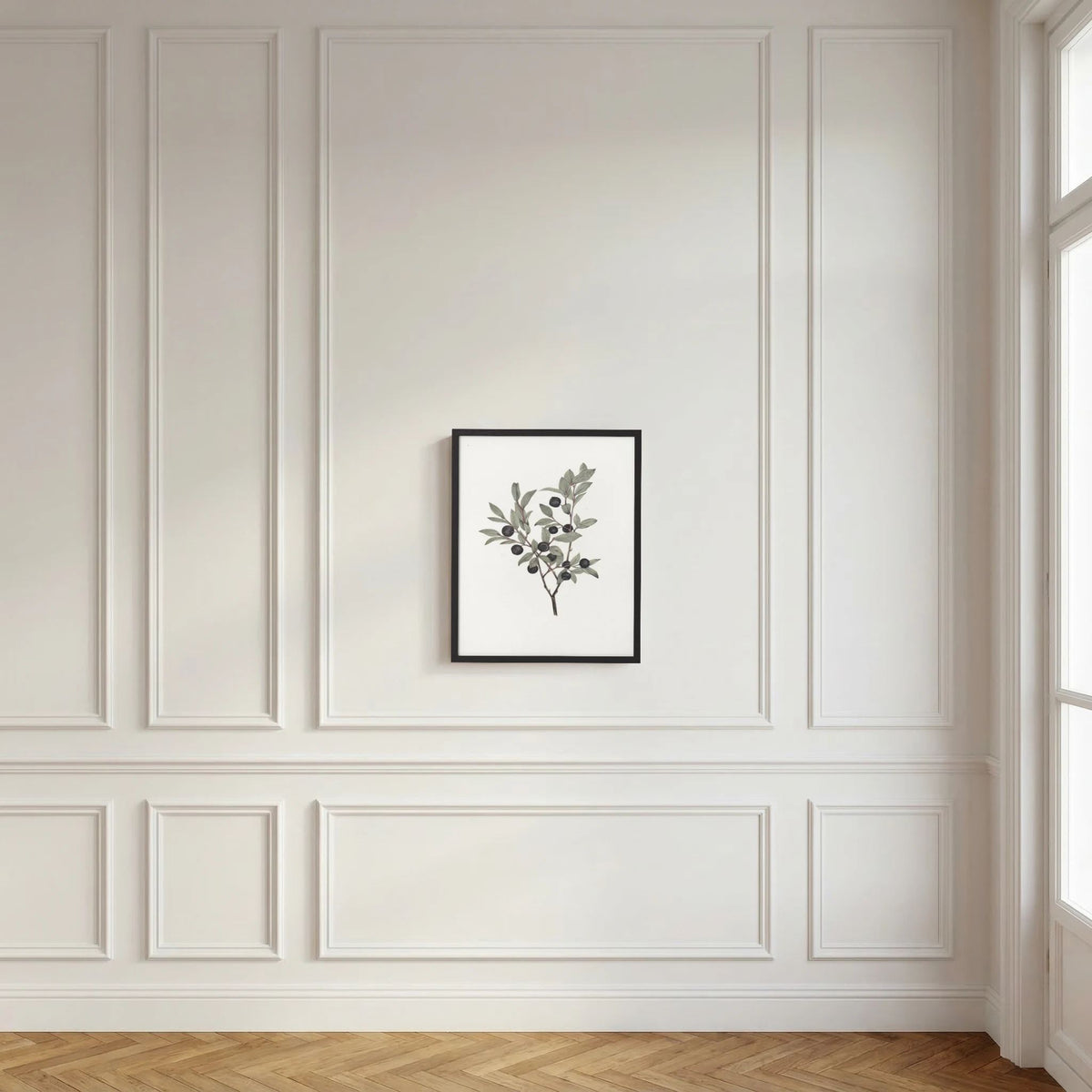 Olive Branch Botanical Study Vintage Wall Art Print