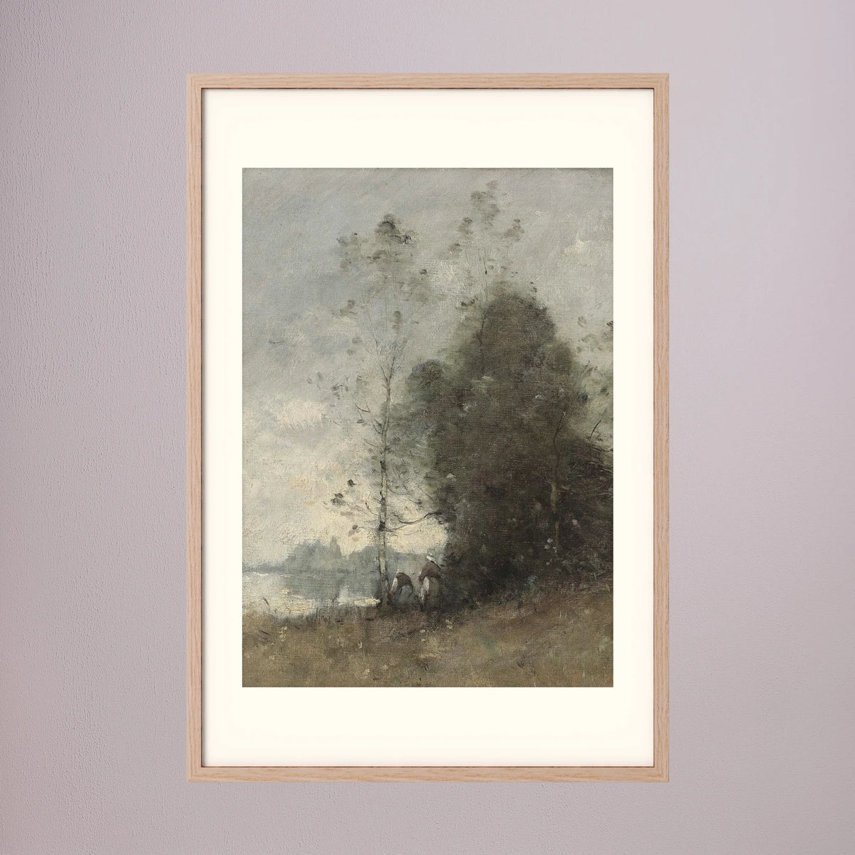 Atmospheric Tree Landscape Vintage Wall Art Print Oak Nature Freja