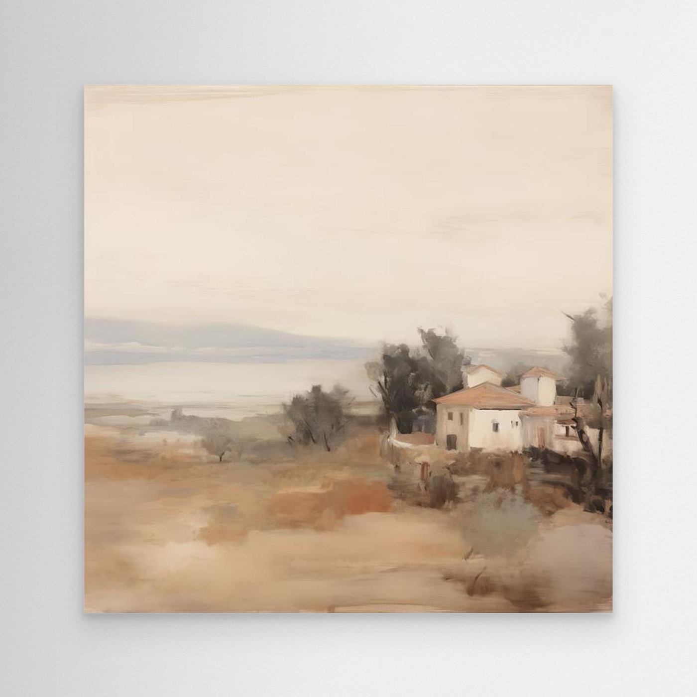 Old World Farmhouse Landscape Canvas