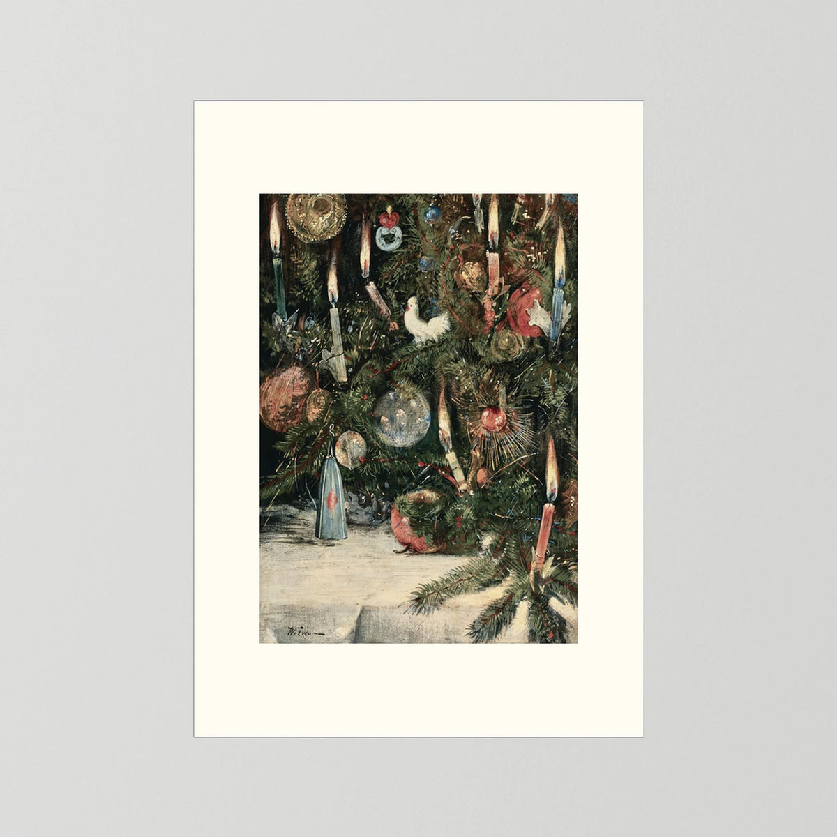 Vintage Christmas Tree Art Print