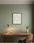 Pale Green Floral Wallpaper Pattern Vintage Wall Art Print