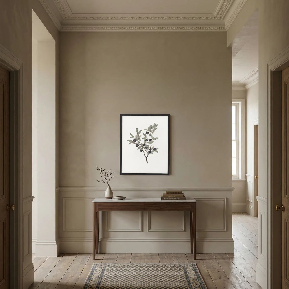 Olive Branch Botanical Study Vintage Wall Art Print