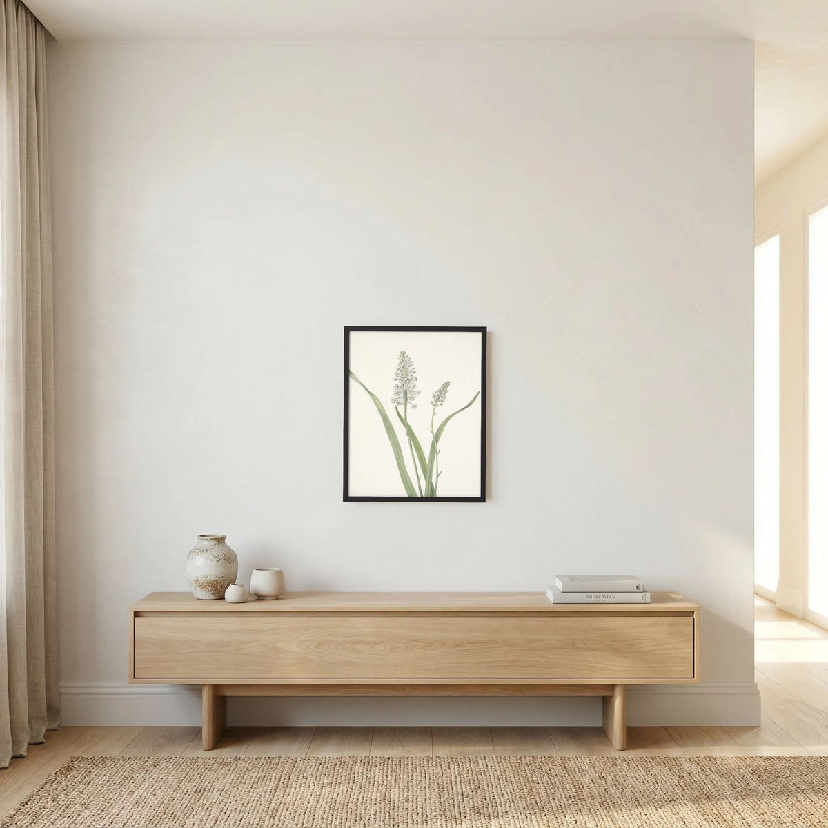 White Hyacinth Botanical Study Vintage Wall Art Print