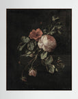 Vintage Floral Canvas Wall Art | Moody Botanical Flower Painting