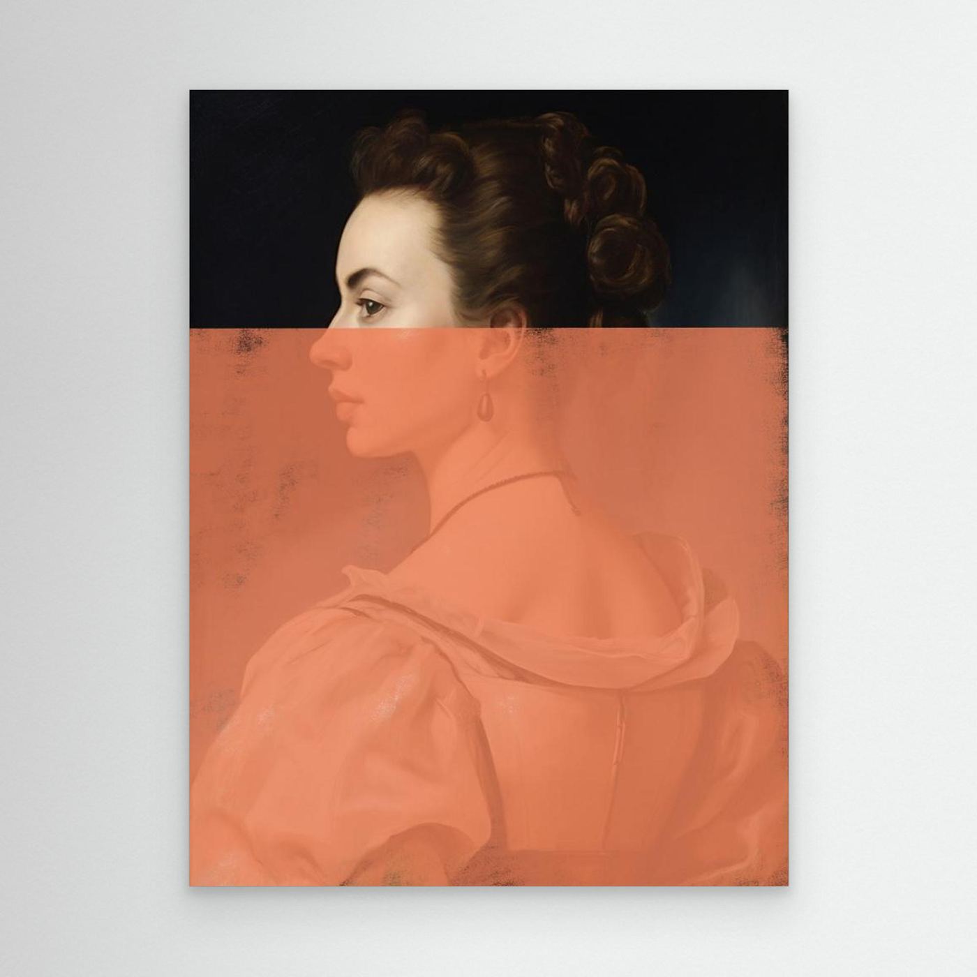 Altered Portrait of Woman Orange Modern Art by The Art Concept