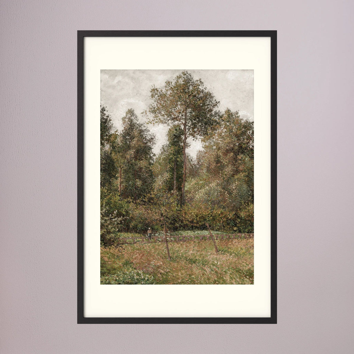 Woodland Landscape Vintage Wall Art Print Black Wood Freja
