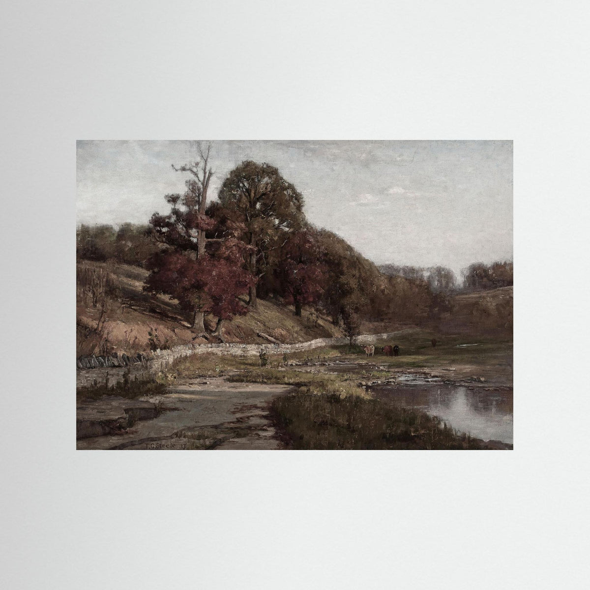 Warm Neutral Landscape Art Print | Serene Earth Tone Artwork for Modern Home No Frame No border