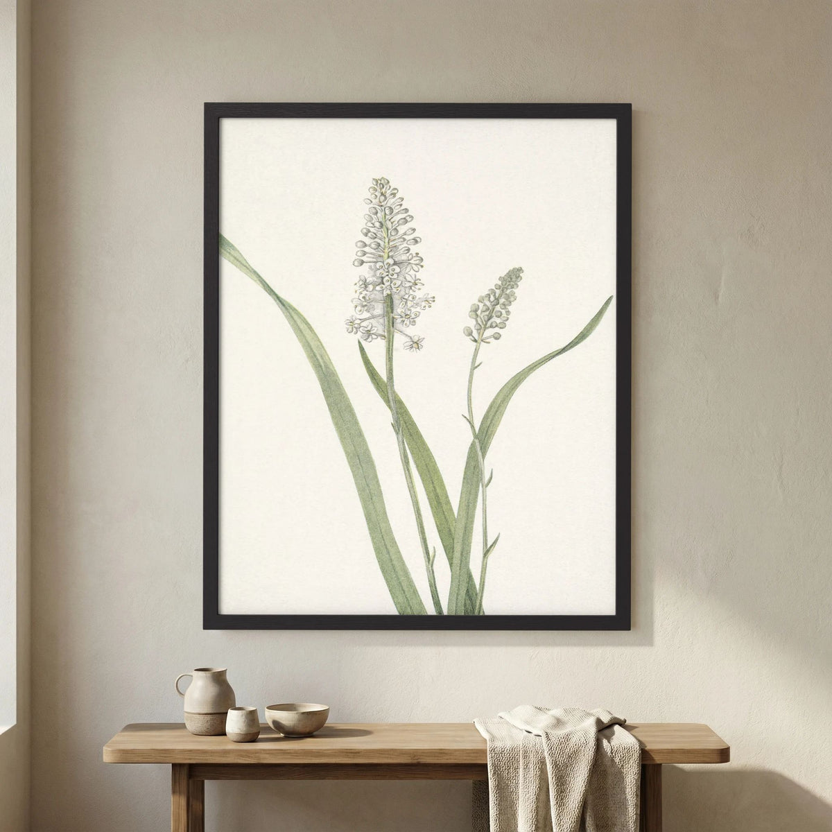 White Hyacinth Botanical Study Vintage Wall Art Print