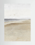 Neutral Coastal Landscape Canvas Wall Art | Serene Beach & Ocean Painting