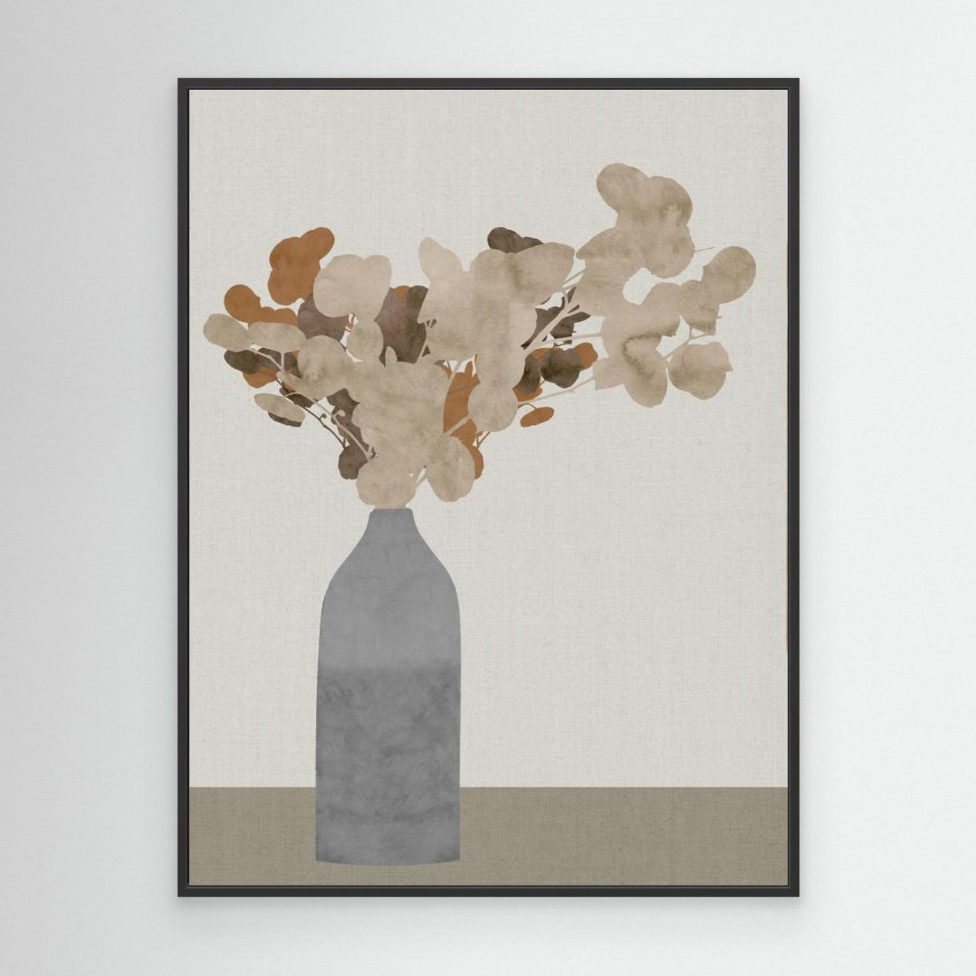 Rust Brown Dried Flowers In Vase On Table 1 Jpg by Cartissi Black