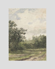 Misty Country Landscape Vintage Wall Art Print No Frame No border